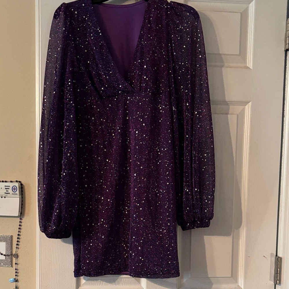 Elegant Purple Glitter Dress